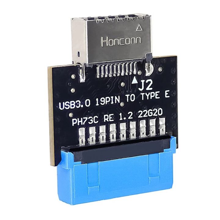 USB%203.0%20Internal%20Header%20to%20USB%203.1/3.2%20Type%20C%20Front%20Type%20E%20Adapter%2020%20Pin%20to%2019%20Pin%20Converter%20for%20PC%20Motherboard%20Connector%20Riser%20-%20Image%203