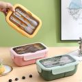 1100ML Lunch Box For Adults and Student ,3 Grids Leakproof Microwaveable Seal Bento Box With Fork Spoon and Knife. 