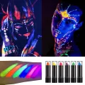 Blacklight Neon Lipstick Face Body Paint Glow in the Dark UV Reactive Light up Clubbing Costume Makeup UV Glow Party Supplies. 
