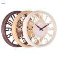 Large Retro Wall Clock Silent Non-Ticking Battery Operated Vintage Hollow Arabic Numerals.