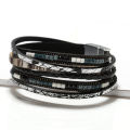 ZG Multilayer Brown Leather Bracelet For Women Fashion Creative Bohemian Hand Woven Magnetic Clasp Bracelet.