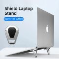 Laptop Stand Adjustable Cooling Bracket Metal Foldable Laptop Holder Shield Shape Laptop Stand Heat Dissipation Holder Mini Portable Tilting iPad Notebook Holder Non-slip Laptop Stand.