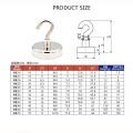 Magnetic Hook Neodymium Magnet E10/12/14/16/20 Electroplating Metal Strong Hook Thick Wall for Home Kitchen Organization.