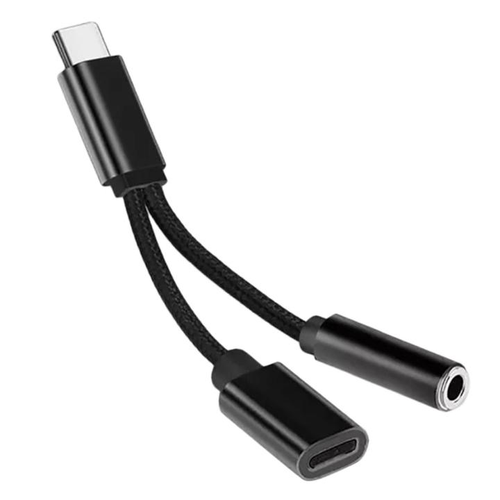 in Type C Headphone Adapter USB C Splitter Jack AUX Audio