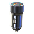 Dual-channel 22.5W car charger Mobile phone super fast charging car usb multi-function metal one-to-three car charger. 