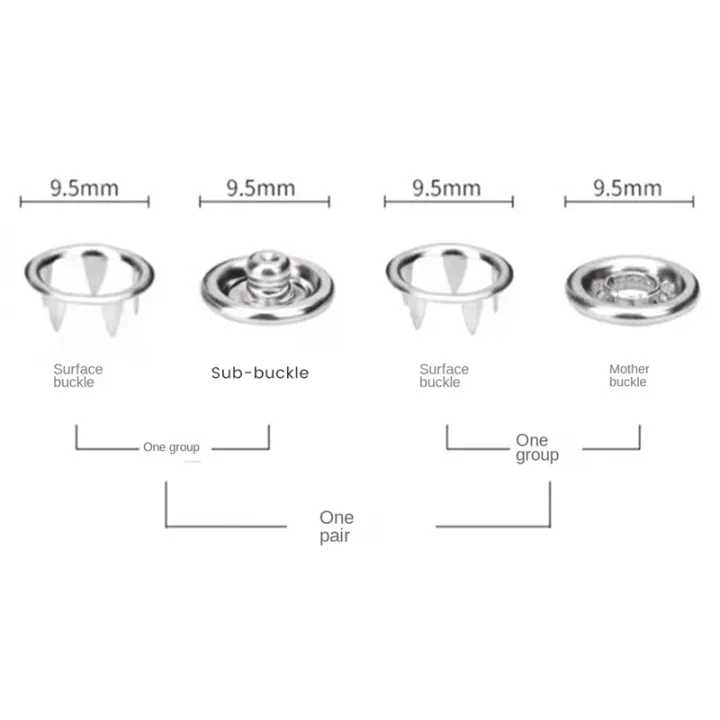 150%20Sets%20Snap%20Button%209.5Mm%20Open%20Snap%20Button%20Snap%20Fasteners%20Kit%20Snaps%20Buttons%20Silver%20for%20Sewing%20and%20Crafting,%20-%20Image%208