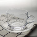 Transparent Clear Tea Cup set with saucer- 1 pcs ( Kach ). 