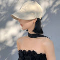 Big Brim Denim Sports Hat Proof Bare Face Sunscreen Hat with Elastic Adjustable.
