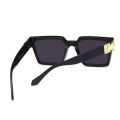 New Rectangle Classic Black Frame Side Gold Sunglasses For Man Woman -. 