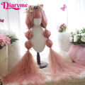 Extra Long Wavy Wigs For Women Pink Synthetic Cosplay Lolita Wigs Natural Hair Woman Wigs Black Blonde Wig Female Lolita Wig.