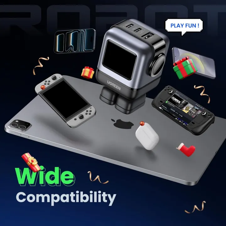 UGREEN%20Uno%2065W%20USB%20C%20Charger%20Block,%20Nexode%203-Port%20GaN%20Fast%20Charger%20with%20Screen,%20Fun%20Robot%20Gifts%20for%20Men%20Women,%20Compatible%20with%20iPhone%2017,%20MacBook%20Pro/Air/Neo,%20XPS,%20Galaxy%20S26,%20Steam%20Deck,%20Black%20-%20Image%206
