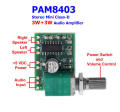 PAM8403 Amplifier with Volume Control.