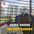 Balcony Clothes Drying Metal Hanger Heavy Duty Hanger Clothes Hanger Multi Purpose Hanger Space Saving Balcony Clothes Hanger Clothes Drying Stand Laundry Hanger.