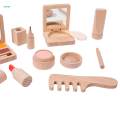 Pretend Play Makeup Beauty Set Kids Pretend Play Makeup Set for Girls Role Playing Makeup Set Toy Wooden Makeup Toys for Halloween Children.