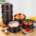 Stainless Steel Insulated Lunch Box Stackable Lunch Box Microwave Safety Food Storage Container Portable Outdoor Lunch Box. 