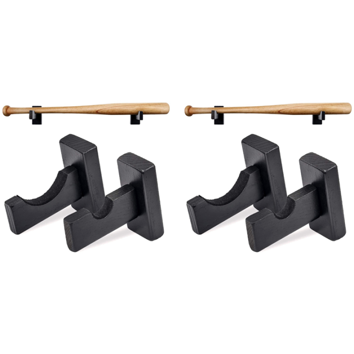4X Baseball Bat Display Wall Mount,Bat Holders for Wall Solid with Felt Liner and Hidden Screws Bat Wall Mount