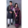 Stylish & fashionable New Matching best/Coupple Dress/For Men & Women / Saree & Panjabi/ (Combo Set)) - Panjabi - Panjabi For Men - 302660975.