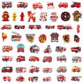 50 Pcs/Set Fire Truck Graffiti Sticker for Kids Notebook Hand Account Pencil Case Decoration Waterproof Label Stickers.