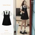 Summer Cute and Lively Korean Gentle Wear Sweet College Style Top Strap Dress Two-Piece Suit for Women. 