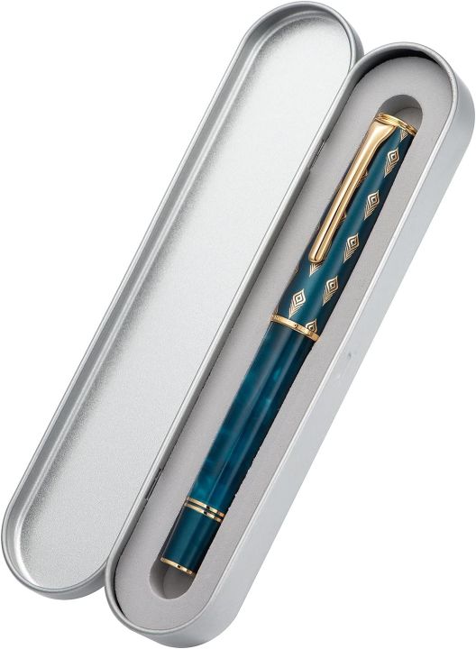 Hongdian M1 - Penna stilografica con pennino extra fine, colore blu