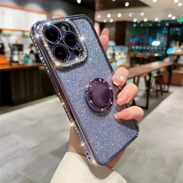 Luxury%20plating%20glitter%20rhinestones%20ring%20holder%20clear%20case%20for%20iPhone%2015%2013%2011%2012%2014%20Pro%20Max%20X%20XR%20Xs%207%208%20plus%20soft%20silicone%20cover%20-%20Image%207