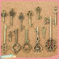 (New)[LK] 13Pc Antique Old Look Bronze Key Vintage DIY Pendant Metal Charm Decoration. 