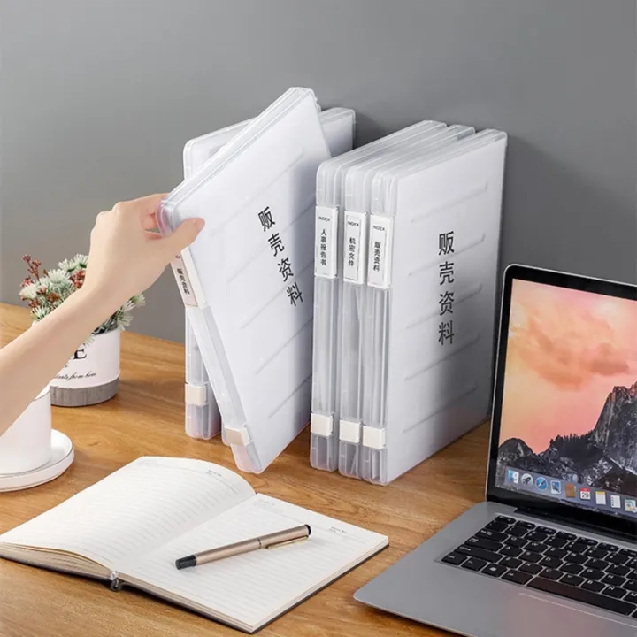 Portable%20A4%20File%20Box%20Slim%20Document%20Organizer%20Case%20Transparent%20Plastic%20Box%2012%20x%209%20Inch%20for%20Office%20Desk%20File%20Organizer%20Box%20-%20Image%204