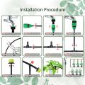 5-50m Garden Automatic 4/7mm Hose Green Micro Drip Irrigation System Spray 1/4'' Planting Self-Watering Kit Adjustable Dripper.