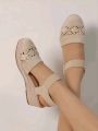 Women Wedge Heel Espadrilles Closed Toe Slingback Shoes Slip Sandals TDW-L69BE.