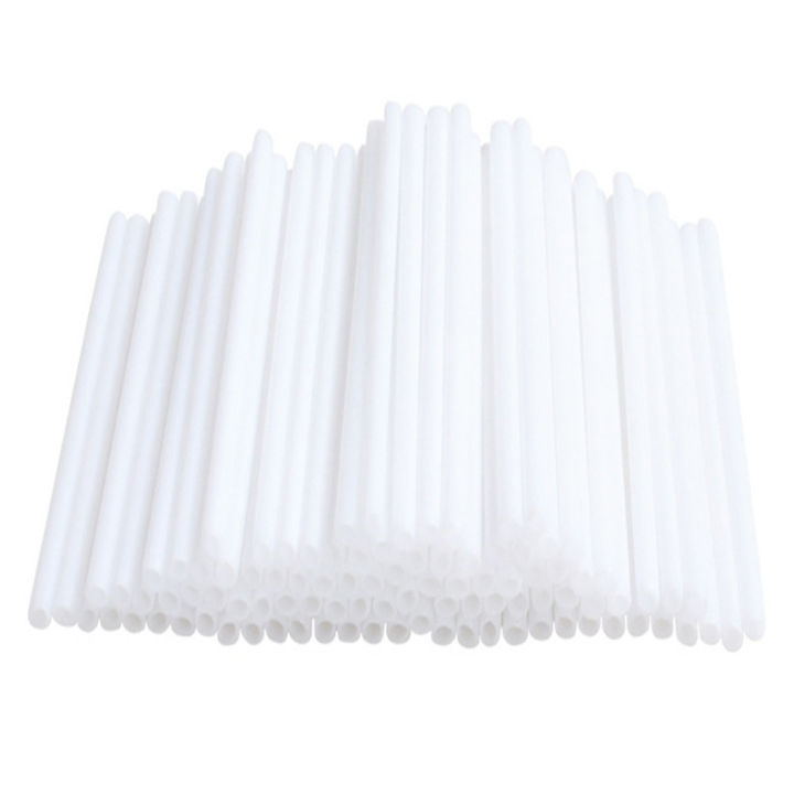 100 Plastic Lollipop Sticks Food Grade White Tube Candy Baking Plastic Sticks