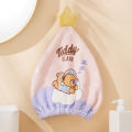 Teddy bear cartoon cute hair dryer hat female thickened absorbent quick-drying head hat shampoo hair towel shower cap nightcap. 