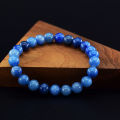 Natural Aquamarins Quartzs Beads Stone Bracelet Women Men Sky Blue Stone Round Beaded Bracelet Elastic Rope Energy Jewelry Gift.