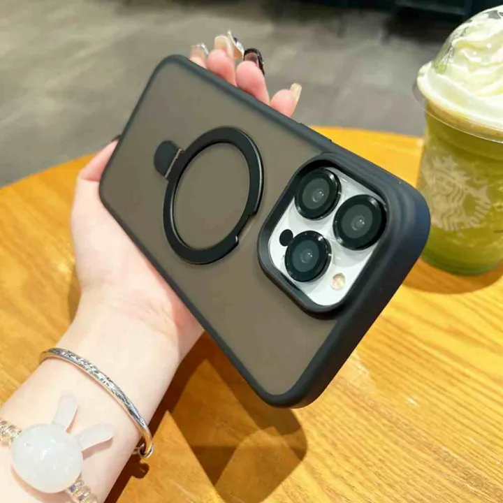 HODON%20Luxury%20Magnetic%20Kickstand%20Matte%20Clear%20Phone%20Case%20For%20iPhone%2011%2012%2013%2014%2015%2016%2017%20Pro%20Max%2014%2015%20Plus%20MagSafe%20Cases%20With%20Lens%20Ring%20Protector%20Shockproof%20Back%20Cover%20-%20Image%205