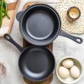 Cast Iron Skillet Pan Set with Skillet Lid BBQ Cooking Pot for Kitchen. 