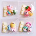 3d Water Cup Stickers 4pcs Cute Cartoon Thermos Cup Water Bottle Stickers Three-dimensional Resin Accessories Diy Mobile Phone Sticker* 1 bag.