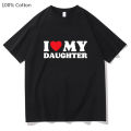 I Love My Daughter Red Heart Symbol Letters Family Aesthetic T-shirts WOMEN 100% Cotton Sense of Design T Shirt Harajuku Fashion. 