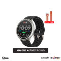 Amazfit Active 2(Round) 1.32inch Smartwatch (Premium) Dual Strap(Leather + Silicone). 