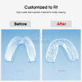 【The-Best】 New HEGRU 4PC Orthodontic Brace Teeth Guard Night Mouth Guard Dental Night Guard Dental Cover Teeth Retainer Tray for Teeth Grinding Clenching Bruxim noring Kid Adult.