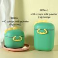 Portable baby milk powder box with spoon Dinosaur baby box food storage Outside Travel large capacity food storage box. 