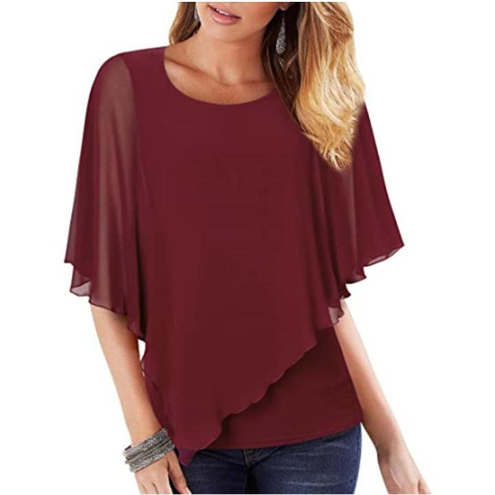 Ladies Fashion Casual short Sleeve Tops Female Shirts