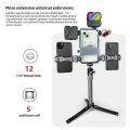 Universal Metal Phone Cage Smart Stabilizer w Handgrip Phone Holder for Iphone 15 14 13 Andriod Mic Led Light Filmmaking Video.