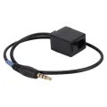 Clip-on Lapel 3.5mm Jack Condenser Mic with 3.5mm Male Jack to RJ9 4P4C Female Adapter Converter Extension Cable Wire. 