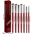 MAANGE 7pcs Professional Eye Makeup Brush Set - Red. 