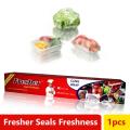 Fresher Plastic Stretch Wrap Clear Cling Food Grade PE Vinyl Film Plastic Wrapping Paper Roll 60 meter Ideal food Wrapping paper for Keeping Food Fresh. 