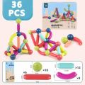 36 pcs Magnetic Sticks Building Blocks Magnetic Construction Set  Educational Toys for Kids. 