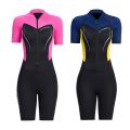 1.5mm Neoprene Wetsuit Diving Women One-piece Short Sleeve Jump Suit Surfing Swimsuit Snorkel Swimwear Beach Clothes.
