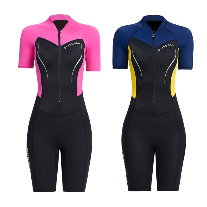 1.5mm%20Neoprene%20Wetsuit%20Diving%20Women%20One-piece%20Short%20Sleeve%20Jump%20Suit%20Surfing%20Swimsuit%20Snorkel%20Swimwear%20Beach%20Clothes%20-%20Image%204