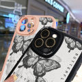 BILI for Samsung Galaxy A33 5G Cover Sketch Butterfly Lens Protection Soft PU Leather Phone Cases. 