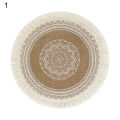 Rattan Trivet Mats Heat Insulation Handmade Cotton Flax Dining Table Non-Slip Placemat for Kitchen. 
