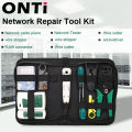 ONTi Network Tool Kit Professional Portable Ethernet Computer Maintenance LAN Cable Tester Crimper Cutter Repair Set with Bag.